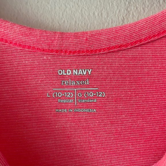 🔥 Old Navy | Girl's Relaxed Fit Coral Crew Neck Tunic-Length Tank Top L 10-12 - Picture 3 of 5
